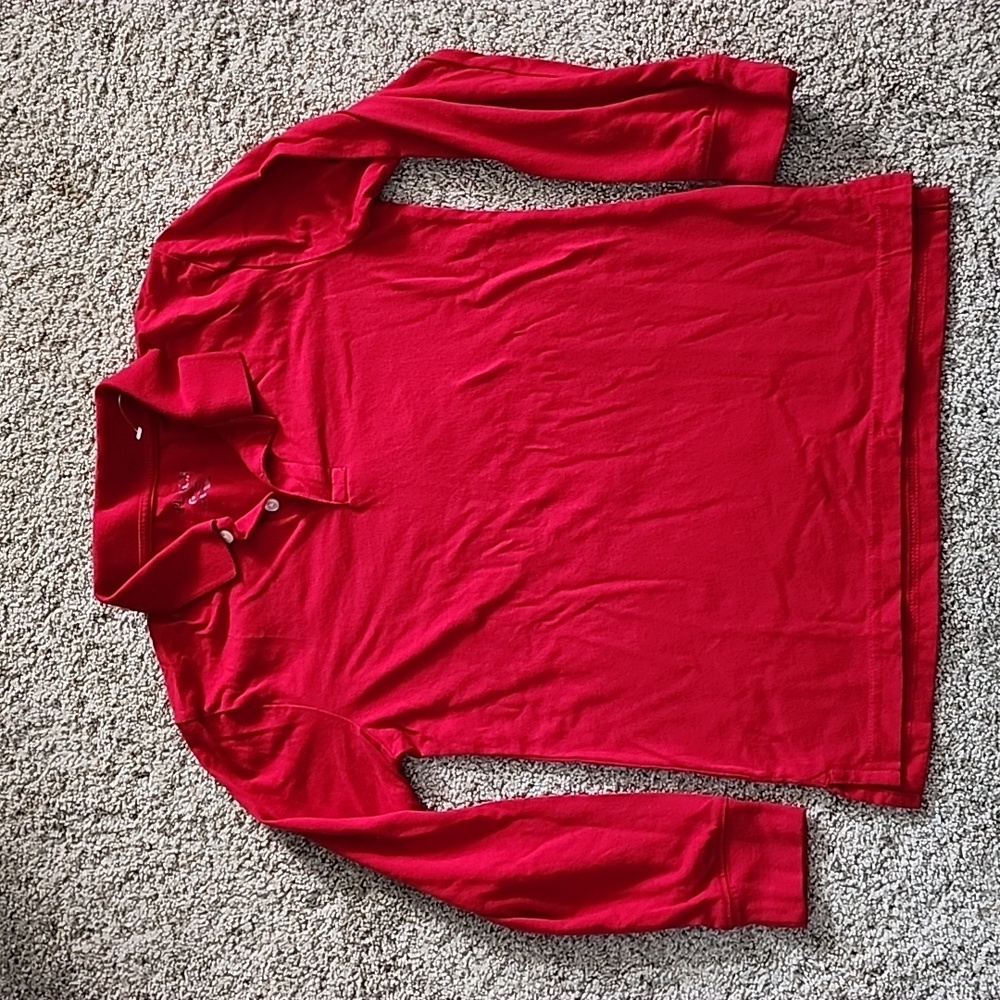 NWOT Red long sleeved polo